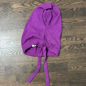 TSE Purple Knit Hooded Hat